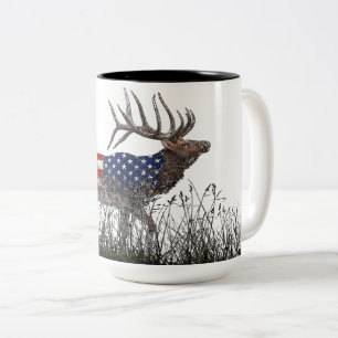 Sacred North American Elk Two-Tone Coffee Mug
