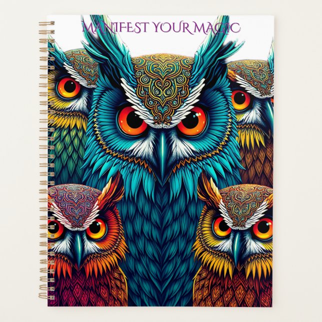 🦉 Sacred Owl Wisdom - Mystical Planning Journal (Devant)