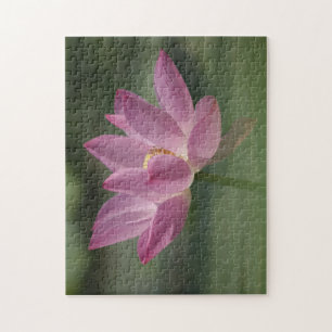 Sacred Pink Lotus Blossom - Serene Zen Art Jigsaw Puzzle