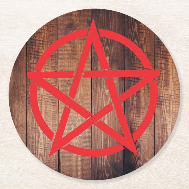 Sacred Protection pagan pentagram coaster (Front)