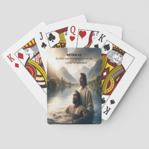 Sacred River Baptism in the Mountains Playing Cards