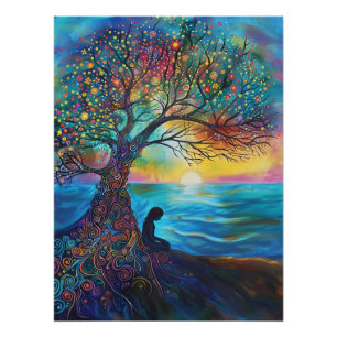 Sacred Roots At Ocean Dawn Poster