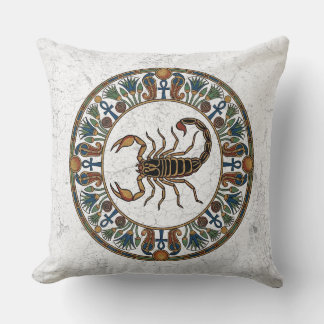 Sacred Scorpion of Serket: Ancient Egyptian Art Throw Pillow