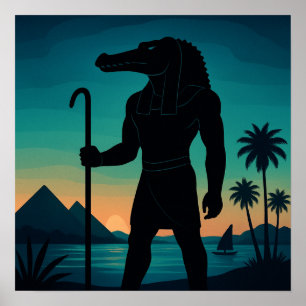 Sacred Sobek Nile Guardian Pyramids Poster