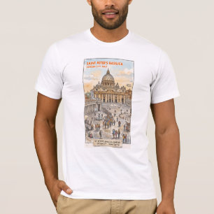 Sacred St Peters Basilica Dome Vatican Rome Renais T-Shirt
