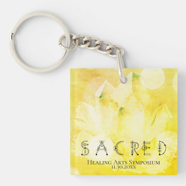 *~* "SACRED"  SWAG Crystals Events  Weddings Keychain (Front)