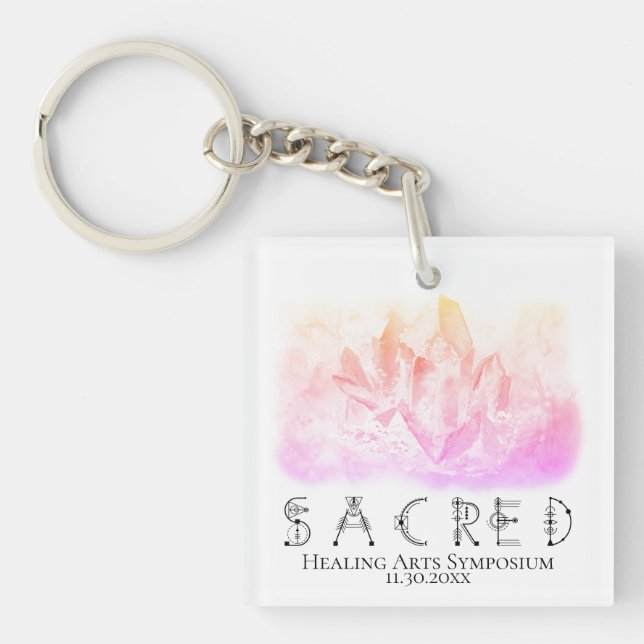 *~* "SACRED"  SWAG Crystals Events  Weddings Keychain (Front)