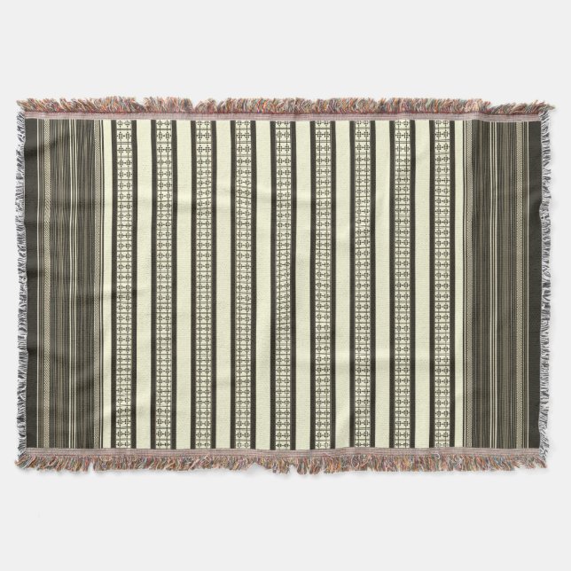 Sacred Symbols: African Mali Mudcloth-Inspired Throw Blanket (Front)