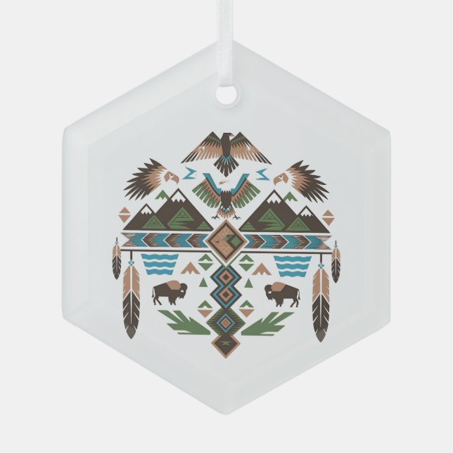 Sacred Symbols Glass Ornament (Front)