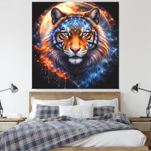 Sacred Tiger – Cosmic Balance Mystical Tiger Fan Canvas Print