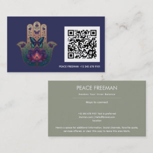 Sacred Transformation Hamsa Hand Design Business Card