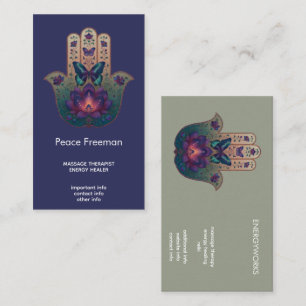 Sacred Transformation   Hamsa Hand Design Business Card