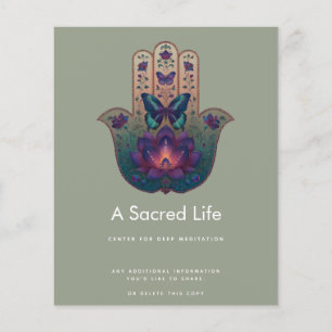 Sacred Transformation   Hamsa Hand Design Flyer