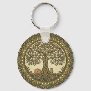 Sacred Tree of Life Celtic Art Keychain