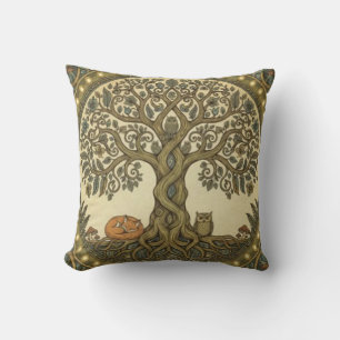 Sacred Tree of Life Celtic Art Throw Pillow