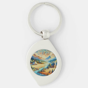 Sacred Valley Calm Symbolic Landscape Keychain