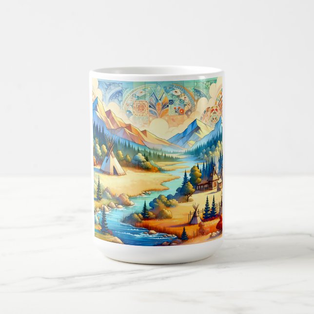 Sacred Valley - Native American Tribal Landscape Coffee Mug (Center)