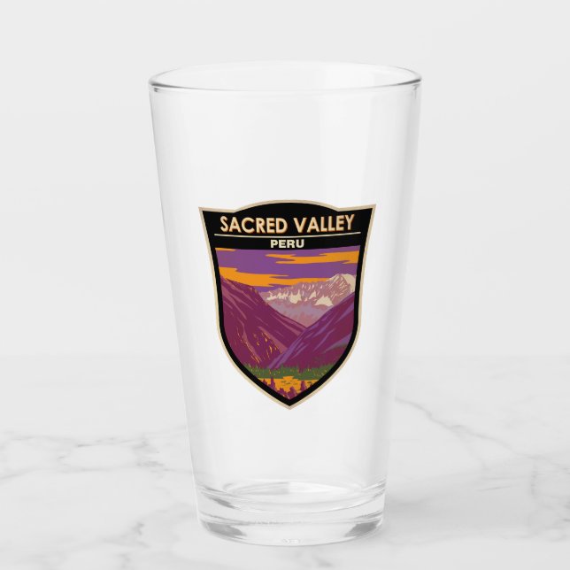 Sacred Valley Peru Travel Art Vintage Glass (Front)