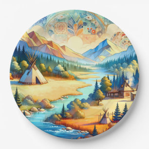 Sacred Valley Symbolic Seasonal Artwork Paper Plate