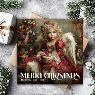 Sacred Victorian Angel Traditional Christmas Card