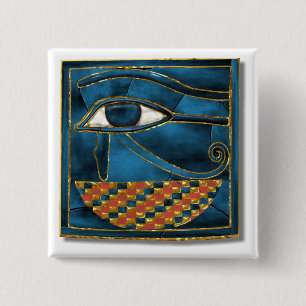 Sacred Wedjat Eye of Horus 2 Inch Square Button