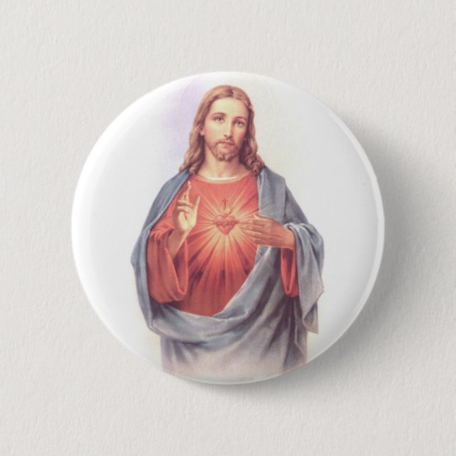 SacredHeartJesus 2 Inch Round Button (Front)