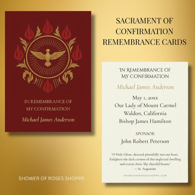 Sacrement Saint-Esprit Confirmation Carte Sainte — (Créateur téléchargé)