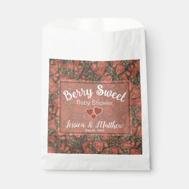 Sacs Baby shower Sucré Berry - Fraises (Devant)