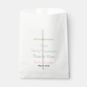 Sacs blancs de faveur de Merci de rose de fille de