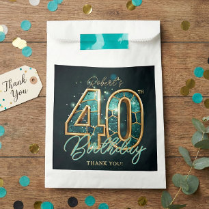 Sacs Cadeaux Anniversaire 40 Ans Homme Turquoise O