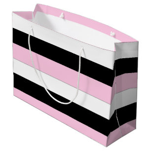 Sacs cadeaux Black, Rose et White Stripes