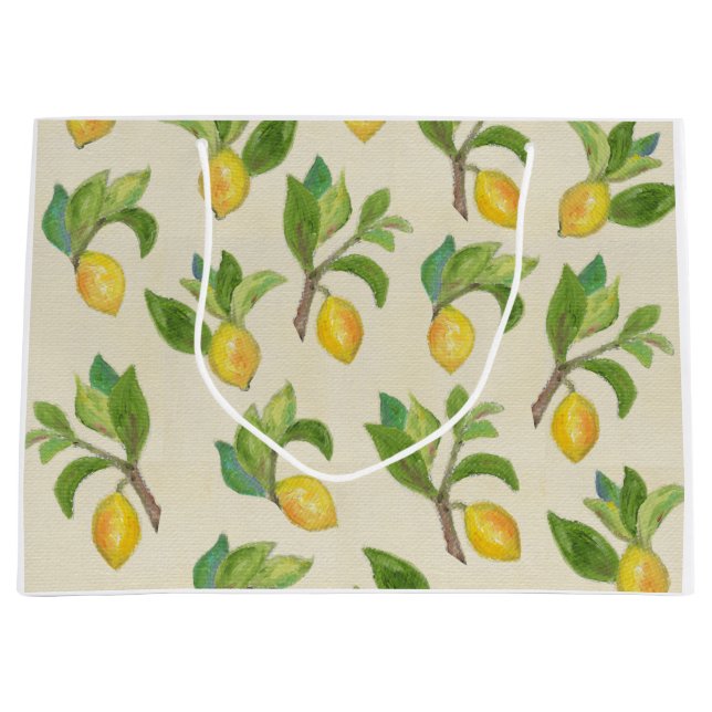 Sacs cadeaux citrons et Feuille (Devant)