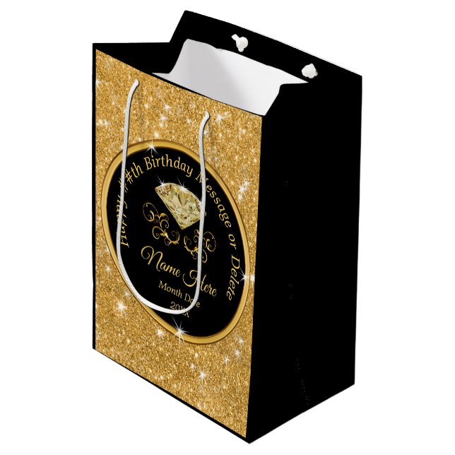 Sacs cadeaux d'anniversaire personnalisés, TOUTE A (Devant Angle)