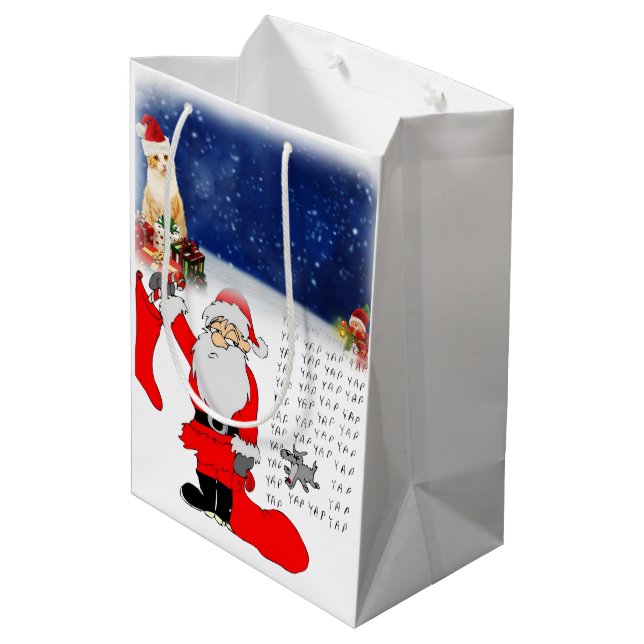 Sacs cadeaux de Noël Chat (Dos Angle)