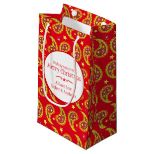 Sacs cadeaux de Noël personnalisés à motif paisley