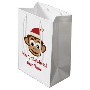 Sacs cadeaux de Noël pour singe du Père Noël
