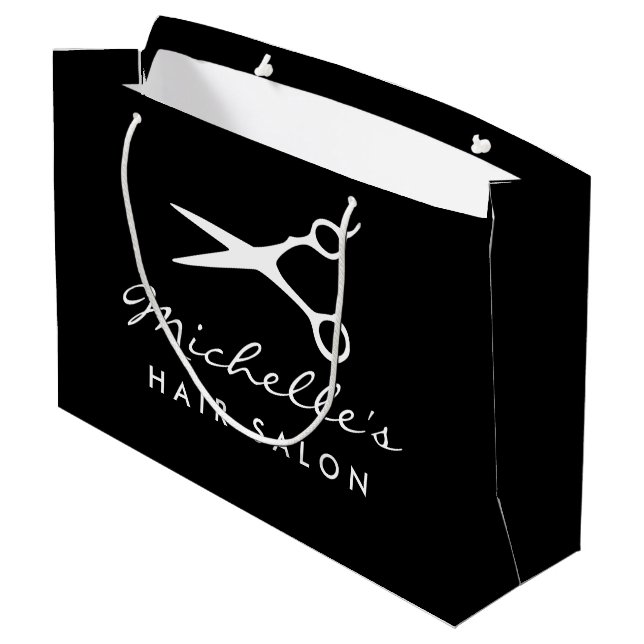 Sacs cadeaux salon de coiffure personnalisés pour  (Dos Angle)