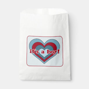 Sacs de Baby shower de la Saint Valentin bleu et r