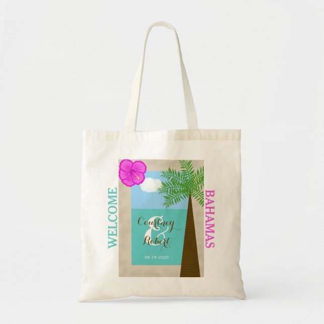 Sacs de bienvenue de mariage de destination plage (Devant)