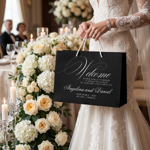 Sacs de bienvenue noirs pour invités de mariage