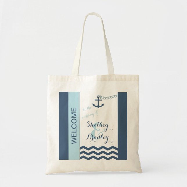 Sacs de bienvenue pour Mariage nautique (Devant)