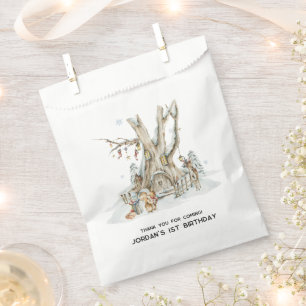 Sacs de cadeaux de fête Forêt de bois d'hiver