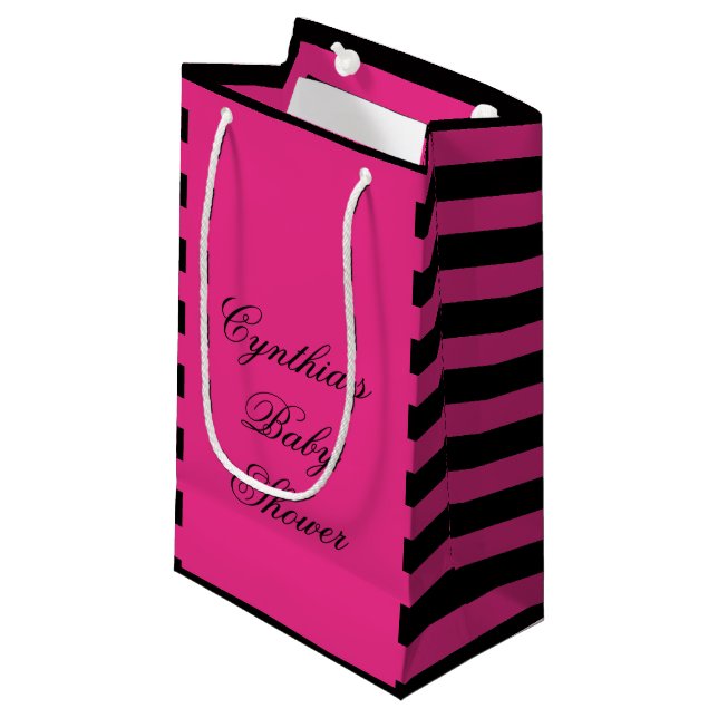 Sacs de faveur de baby shower de rayures de roses (Devant Angle)