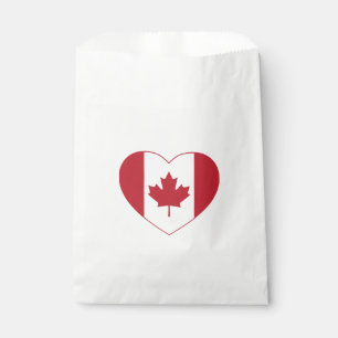 Sacs de faveur de coeur de drapeau du Canada