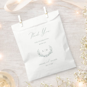 Sacs de faveur en papier sauge poussiéreux Mariage