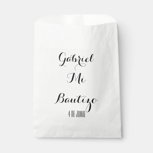 Sacs de faveur Mi Bautizo - Personnaliser (Devant)
