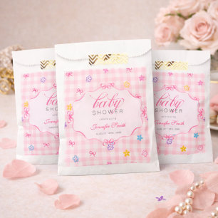 Sacs de Faveurs de Baby Shower avec Ruban Floral à