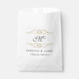 Sacs de Faveurs de Mariage à Monogramme avec Flour