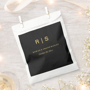 Sacs de Faveurs de Mariage Luxueux Noir et Or