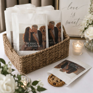 Sacs de Faveurs de Mariage Modernes Élégants Blanc